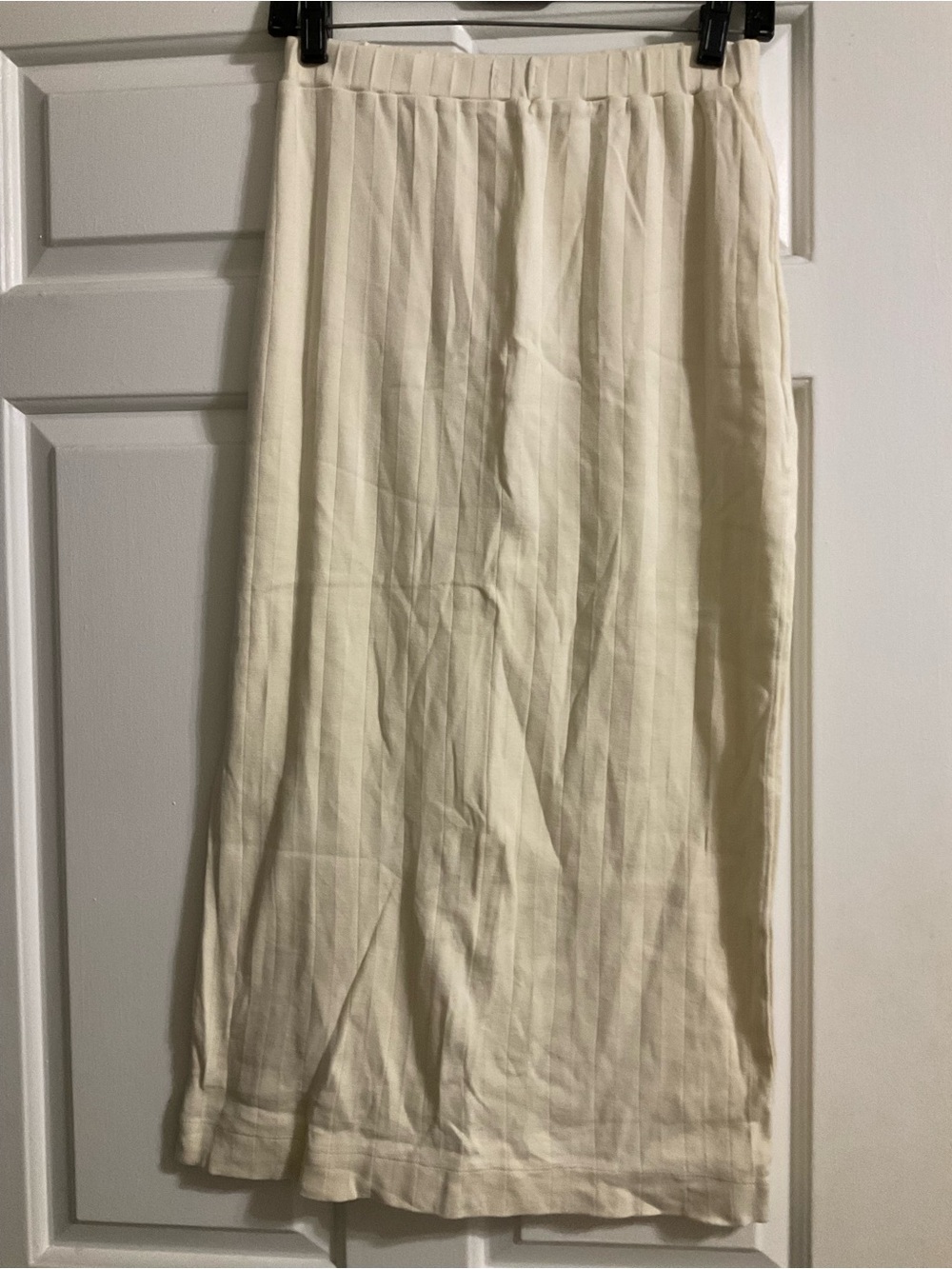 Cream Pleated Maxi Skirt - Women's Skirt